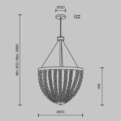 Подвесной светильник Intrigue E14х6 (Латунь) - фото 6