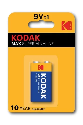 Элемент питания алкалиновый 'крона' 6LR61 9В MAX SUPER Alkaline (блист. 1шт) KODAK Б0005130 - фото