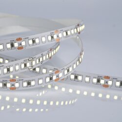 ULS-2835-168LED-m-10mm-IP20-DC24V-14W-m-5M-6500K Гибкая светодиодная лента на самоклеящейся основе, Катушка 5 м, в герметичной упаковке, Белый свет 6500K.