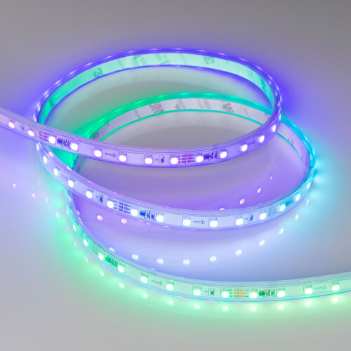 Светодиодная лента герметичная SPI-Р-F72-11mm 24V RGB-РХ6 (14.4 W/m, IP66, 3535, 5m) (Arlight, бегущий огонь) 030484(2) - фото 5