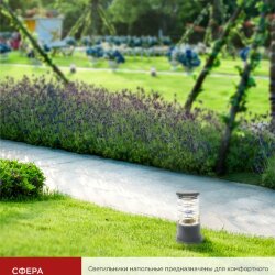 Светильник уличный напольный НБУ ART-PS-A60-GR алюминиевый под лампу А60 Е27 300мм серый IP54 IN HOME