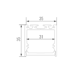 'Подвесной/накладной алюминиевый профиль Design LED LS.3535-B-R, LS.3535-B-R 019906