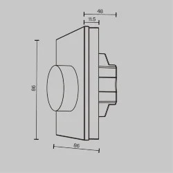 Роторная панель управления RF трехканальное 12-48VDC RGB (Черный)