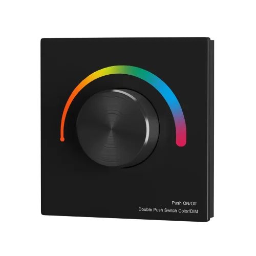 Роторная панель управления RF трехканальная 12-48В Цветная (RGB) 576Вт (Черный) 711028 - фото