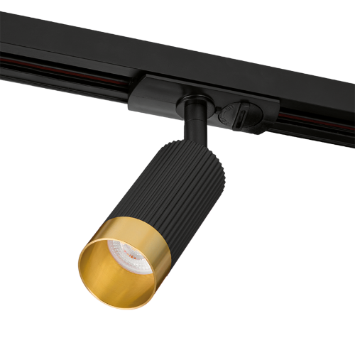 Трековый светильник WOLTA WTL-MR11/16BG под лампу MR11 с цоколем GU10 Черный / золотой SHELL - фото 1.