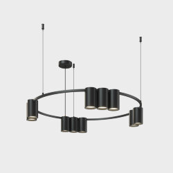 Подвесной светильник ORBIT, IP20, 10xGU10 LED до 15 Вт, черный матовый, алюминий, Denkirs DK4065-BK