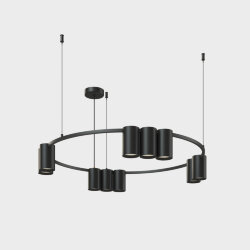 Подвесной светильник ORBIT, IP20, 10xGU10 LED до 15 Вт, черный матовый, алюминий, Denkirs DK4065-BK