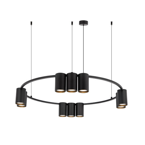 DK4065-BK Подвесной светильник ORBIT, IP20, 10xGU10 LED до 15 Вт, черный матовый, алюминий. Фото 3