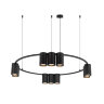 DK4065-BK Подвесной светильник ORBIT, IP20, 10xGU10 LED до 15 Вт, черный матовый, алюминий. Фото 3