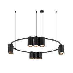 Подвесной светильник ORBIT, IP20, 10xGU10 LED до 15 Вт, черный матовый, алюминий, Denkirs DK4065-BK