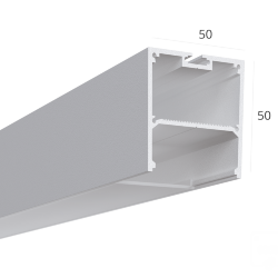 Алюминиевый LED профиль LINE 5050 ral9003 LT70 (с экраном) — 2000мм