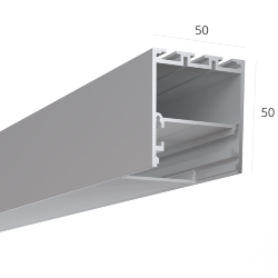 Алюминиевый LED профиль LINE 5050 ral9003 LT70 (с экраном) — 2000мм