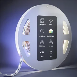Светодиодная лента Ультра 24В 5050 19,2Вт/м Цветная (RGB) + 4000К 5м IP 20 201135 (Белый) 201135