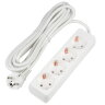 S-GCU4-5 WHITE Удлинитель серии Ultra, шнур 5м., 4 гнезда, 16A, с-з, Белый, TM Uniel - фото 1