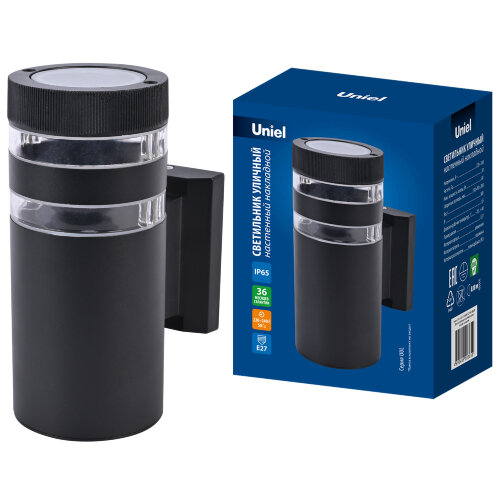 UUL-S19A 60W-E27 IP65 BLACK Светильник уличный, под лампу Е27, Архитектурный накладной, Корпус черный, TM Uniel - фото 5