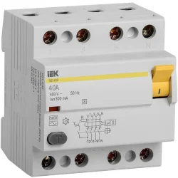 Выключатель дифференциального тока (УЗО) 4п 40А 300мА тип ACS ВД1-63S KARAT IEK MDV12-4-040-300