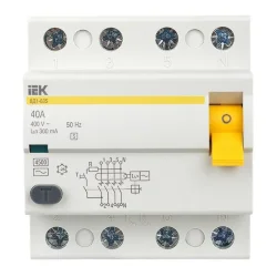 Выключатель дифференциального тока (УЗО) 4п 40А 300мА тип ACS ВД1-63S KARAT IEK MDV12-4-040-300