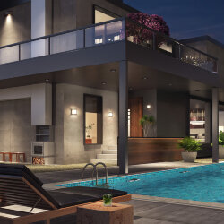 Уличный настенный светодиодный светильник Серый 1533 TECHNO LED (052254)