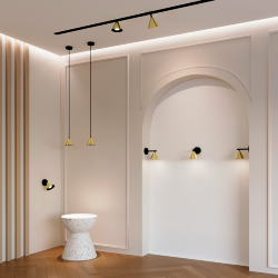 Светильник WOLTA WSL-GU10/S08G под лампу GU10 Черный / Золотой BELLO