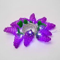 ULD-S0400-010-STB-2AA WHITE IP20 GRAPES Гирлянда светодиодная на батарейках 2AA не в-к, Виноград, 4м, 10 светодиодов, Белый свет, Провод прозрачный.