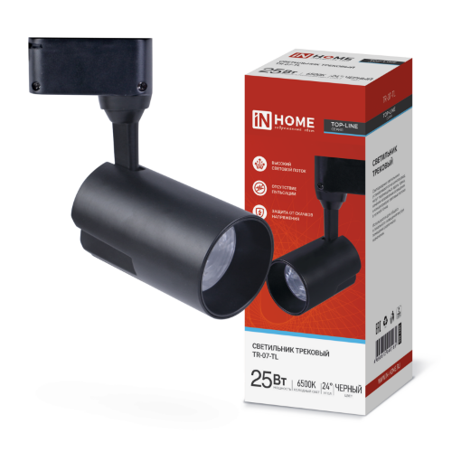 Светильник трековый светодиодный TR-07-TL 25Вт 6500К 2500Лм IP40 24 градуса черный серии TOP-LINE IN HOME - Фото
