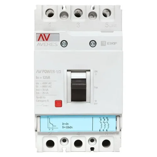 Выключатель автоматический 3п 125А 35кА AV POWER-1/3 TR AVERES EKF mccb-13-125-TR-av - фото 5