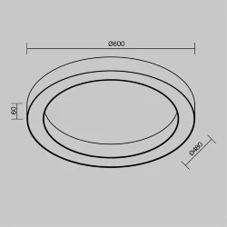 Потолочный светильники Lua 4000К 45Вт 120° (Черный)