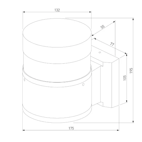 Уличный настенный светильник 1530 TECHNO LED 3000K чёрный 1530 TECHNO LED черный - фото 6