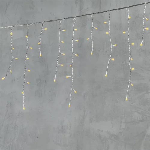 Гирлянда Бахрома 3 x 0,5 м Желтая 220В, 150 LED, Провод Прозрачный Силикон, IP65. Фото 1.