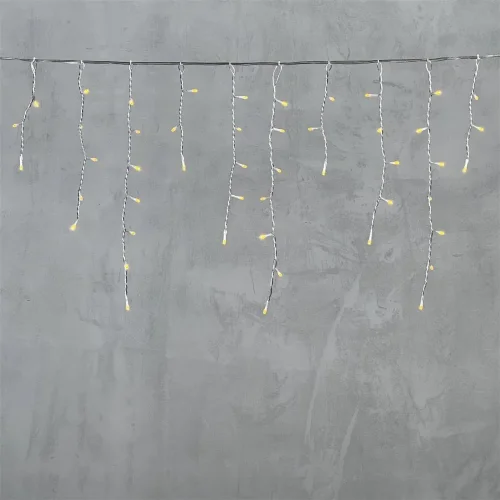 Гирлянда Бахрома 3 x 0,5 м Желтая 220В, 150 LED, Провод Прозрачный Силикон, IP65. Фото 5.