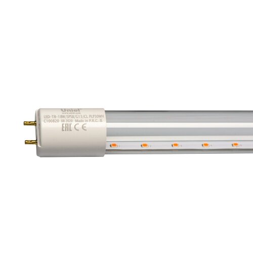 LED-T8-18W-SPSB-G13-CL PLP30WH Лампа светодиодная для растений, Форма T8, прозрачная, Спектр для рассады и цветения. - фото 4