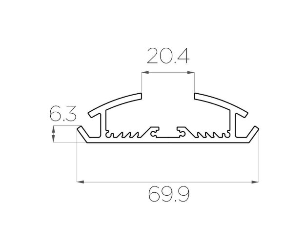 Профиль накладной алюминиевый LC-LP-1970-2 M-120 Anod - фото 2