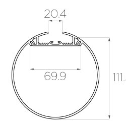 Профиль накладной алюминиевый LC-LP-1970-2 M-120 Anod