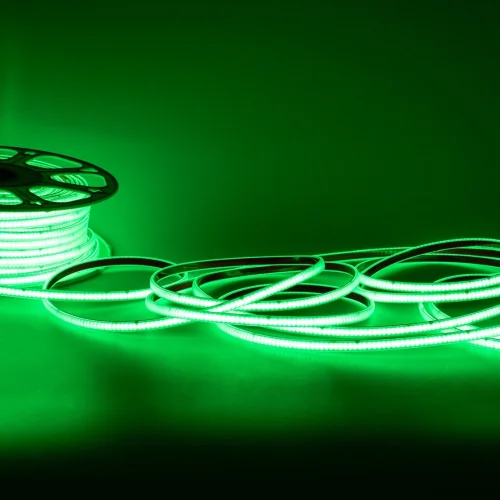 Светодиодная лента 220V, COB 240 chip/m, green, IP65, 240G - фото I