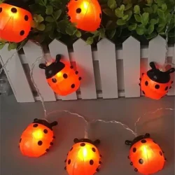 Гирлянда декоративная 'Божья коровка' 6x5см 20LED на солнечной батарее бел. дл.4м (2+2м) аккумулятор АА NI-MH 600мА.ч КОСМОС KOC_SOL110