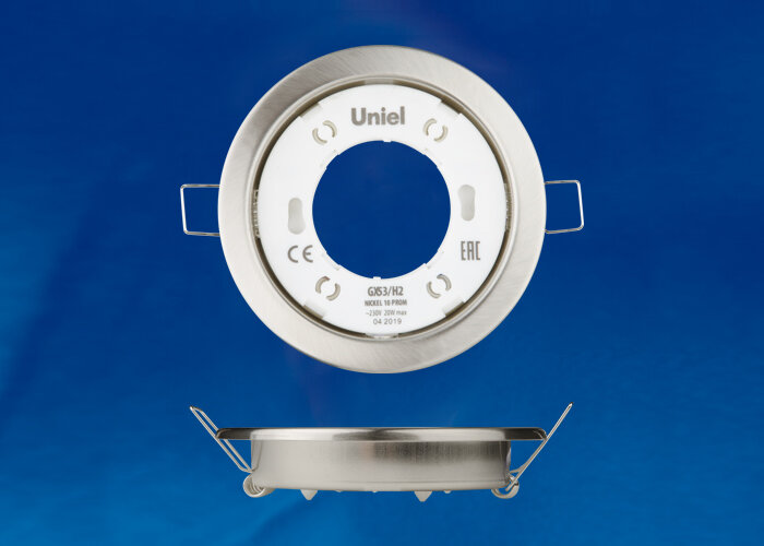 GX53/H2 NICKEL 10 PROM Светильник ультратонкий встраиваемый. В составе набора из 10шт. Корпус никель. Картон. - фото