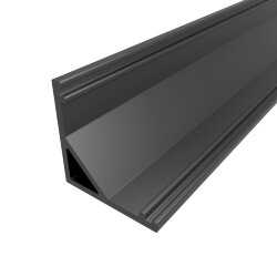 Профиль чёрный угловой алюминиевый анодированный LC-LPU-1616-2