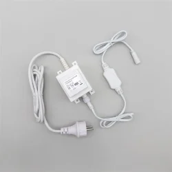 Трансформатор 60W с Выпрямителем для Нитей 24В, до 1000 LED, Провод Белый Каучук, IP65