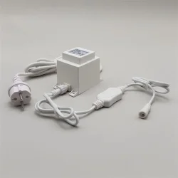 Трансформатор 60W с Выпрямителем для Нитей 24В, до 1000 LED, Провод Белый Каучук, IP65