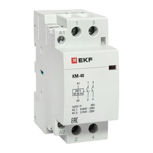 Контактор модульный КМ 40А 2NО (2 мод.) EKF km-2-40-20 - фото