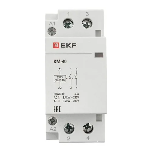 Контактор модульный КМ 40А 2NО (2 мод.) EKF km-2-40-20 - фото 5