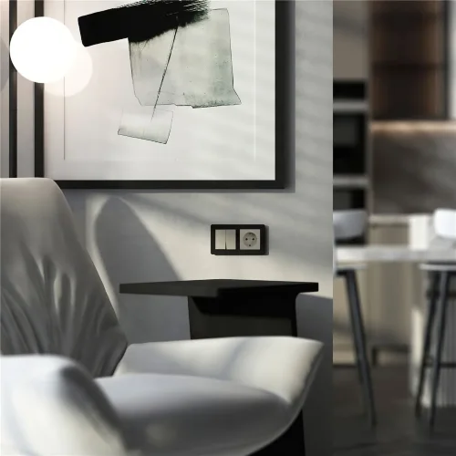 Выключатель двухклавишный (дымчатый) W1220004 - фото 7