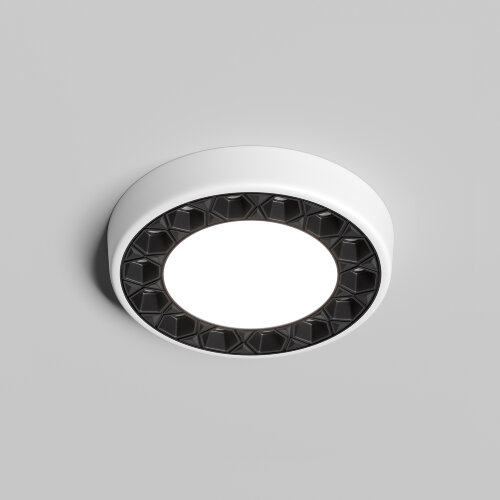 DK2441-WB Встраиваемый светильник DUAL 9+9 Вт, LED 4000K, IP 20, d120mm, белый/черный, алюминий/акрил. Фото 2