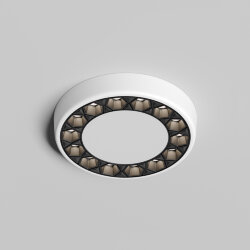 Встраиваемый светильник DUAL 9+9 Вт, LED 4000K, IP 20, d120mm, белый/черный, алюминий/акрил, Denkirs DK2441-WB