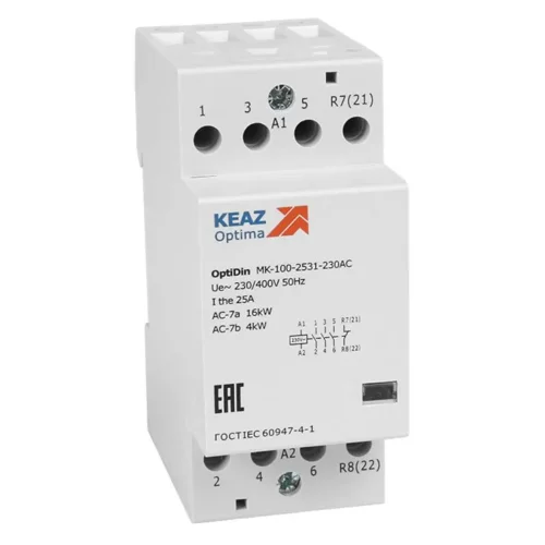 Контактор модульный OptiDin MK-100-2540-230AC КЭАЗ 321147 - фото