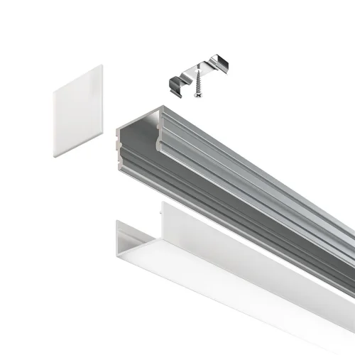 Алюминиевый профиль накладной 21×21 (Серебро, 2 м), ALM007S-2M (Серебро) - фото 4