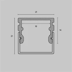 Алюминиевый профиль накладной 21x21 (Серебро, 2 м), ALM007S-2M (Серебро) ALM007S-2M