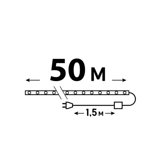 ULD-D50 50M-С08 IP44 MULTI Гирлянда светодиодная Дюралайт, 50м, С контроллером, Разноцветный свет, Провод прозрачный - фото 7