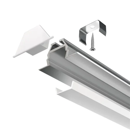 Алюминиевый профиль встраиваемый 30x10 (Серебро) - фото 3