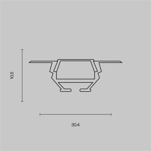 Алюминиевый профиль встраиваемый 30x10 (Серебро) - фото 7